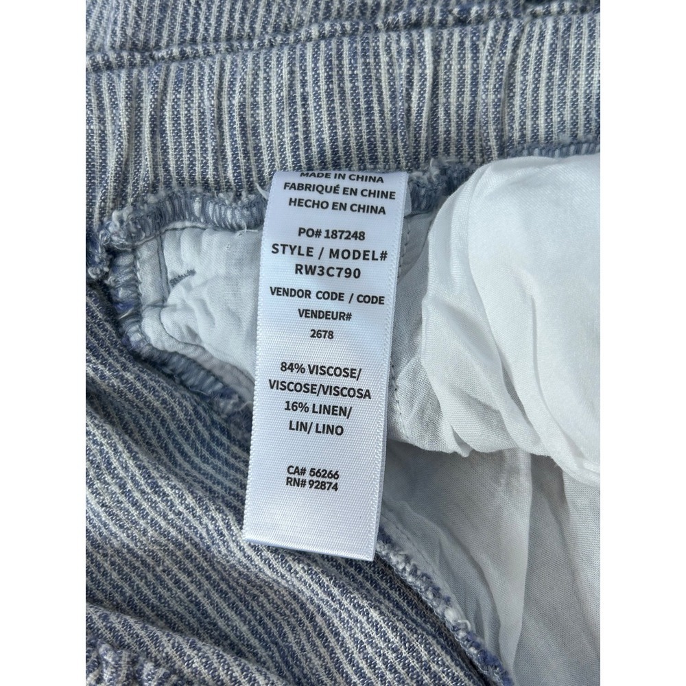 Splendia Collection Women's Striped Linen Blend Wide Leg Crop Pants Lage - Picture 6 of 9